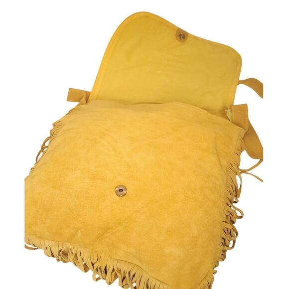 RAJ suede crossbody w/chevron front and fringe trim - Picture 7 of 8